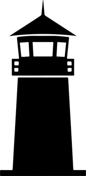Watch tower black silhouette Vector illustration
