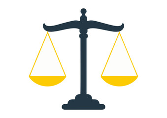 Balanced Justice: Scales Symbol with Clean, Minimal Illustration