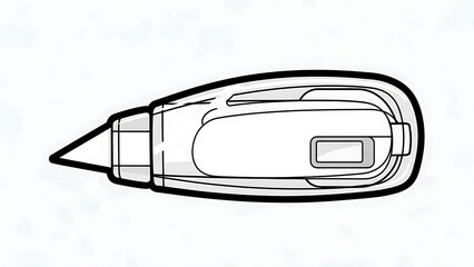 Fototapeta premium Black and White Pen Illustration on White.