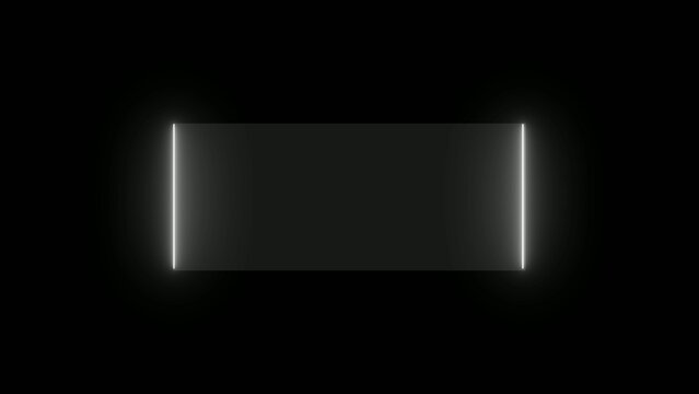 Rectangular Generate title without using the word "Title:" before it. white gradient panel with bright white light beams on both sides against a dark background