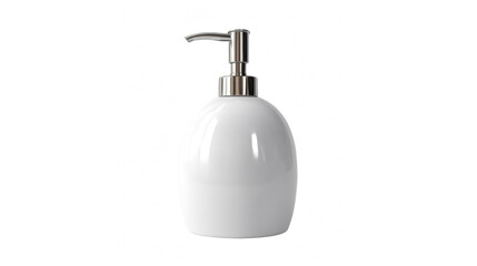 Obraz premium Elegant white ceramic soap dispenser with chrome pump
