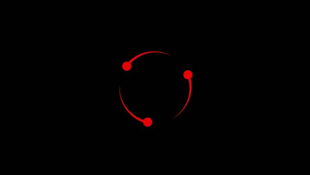 Red circular loading indicator with two dots on a Generate title without using the word "Title:" before it. black background circle progress