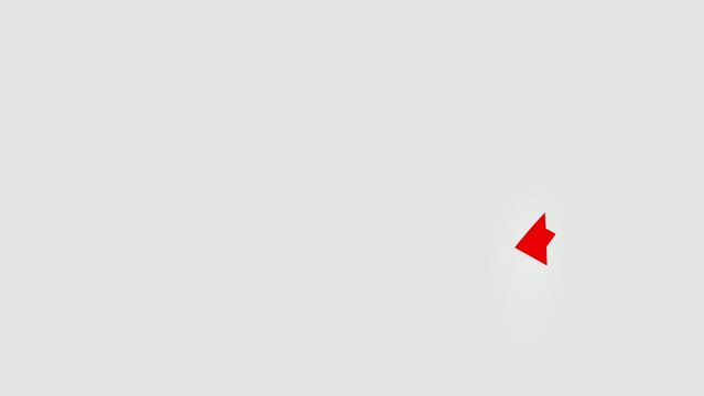 Red geometric polygon with Generate title without using the word "Title:" before it. transparent background and minimalist on a white backdrop