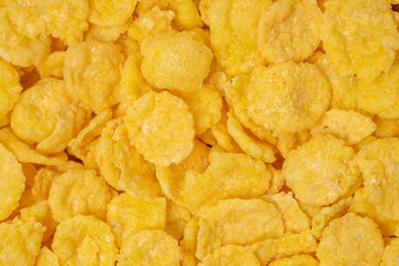 Ready breakfast cornflakes as texture, background, template