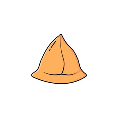 Fototapeta premium Samosa Flat Design Vector Icon Traditional Indian Street Food Symbol