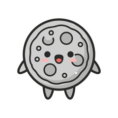 Adorable Cartoon Moon Character Illustration