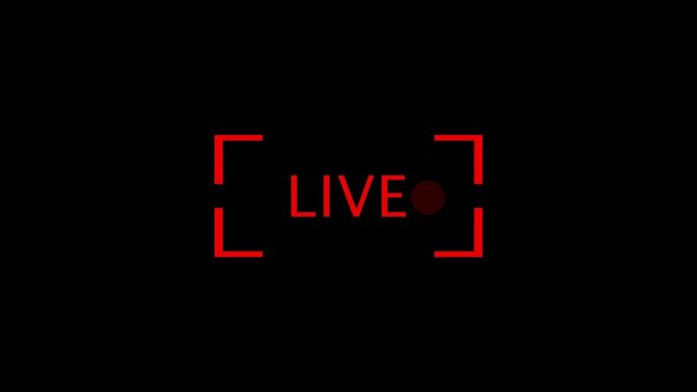 Red outlined square frames with the word LIVE and a red recording dot on a Generate title without using the word "Title:" before it. black background live