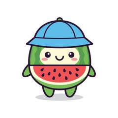 Cute Cartoon Watermelon Character Illustration