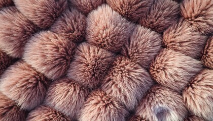 Soft pink fluffy fur texture with rounded pom poms pattern high quality professional detailed modern elegant stylish clean crisp vibrant colorful