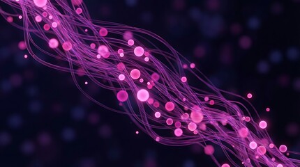Vibrant pink digital network with glowing nodes and lines abstract background high quality professional detailed modern elegant stylish clean crisp vibrant