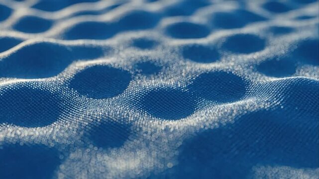 Abstract blue textured surface with pattern of raised circular shapes