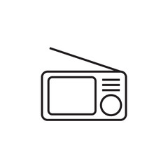 Obraz premium Radio Icon Outline Vector Editable Line Audio Illustration EPS