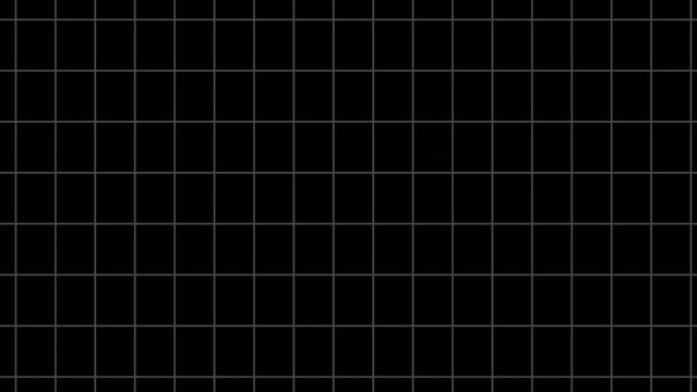 Square grid pattern with thin gray lines on a Generate title without using the word "Title:" before it. black background forming evenly spaced boxes squares