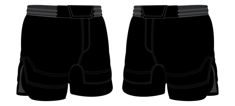Mma Short Mockup Template Vector