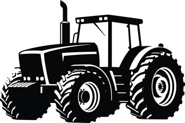 Obraz premium Agricultural tractor vector silhouette set for farming and industrial design isolated on white