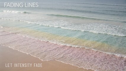Serene Ocean Waves Gently Lapping on Soft Sandy Beach with Fading Colors and Calm Horizon at Sunrise