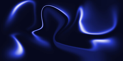  Abstract blue and purple neon light waves futuristic technology background glowing fluid motion