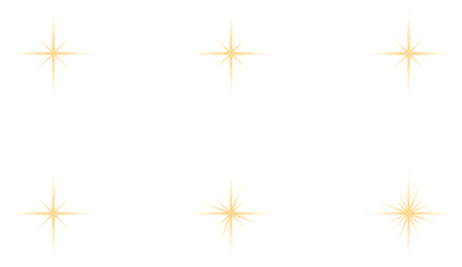 Golden Starburst Icons - Sparkling Abstract Vector Design Elements