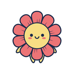 Adorable Cartoon Flower Character Illustration