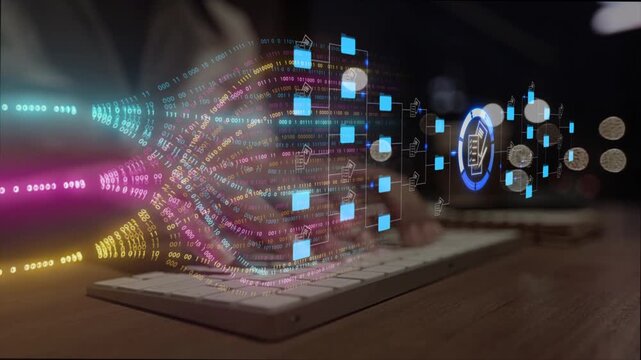 futuristic  holographic interface file folder structure documents and data scanning, digital document storage software, cloud computing database, and manage documents, paperless office, ai