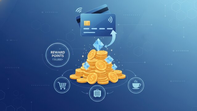 Seamless credit card transactions generating valuable reward points for diverse lifestyle benefits