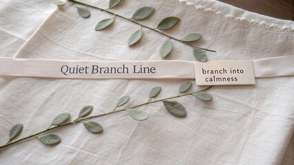 Soft Textiles with Greenery and Serene Labels for Calm and Peaceful Environment Inspiration