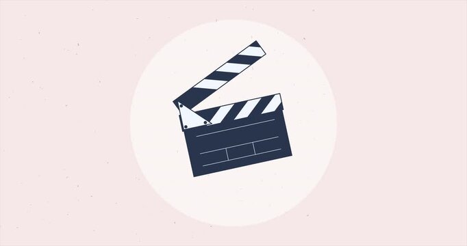 Cartoon clapperboard. 4K stop motion animation