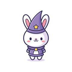 Obraz premium Cute Cartoon Bunny Wizard Character Design
