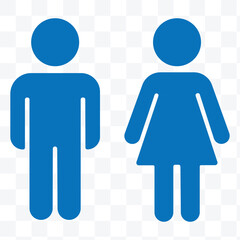 Gender icon set, male female symbols, public signage figures. eps 10