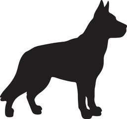 Obraz premium Max dog in silhouette white background. 