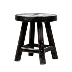 Black wooden stool
