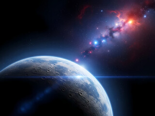 Obraz premium 惑星と星雲、宇宙空間の美しい眺め