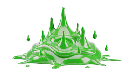Green Slime Splatter with Drops