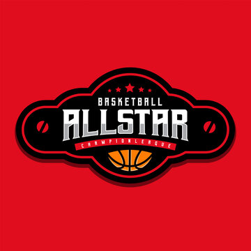 
basketball all star sport emblem logo design