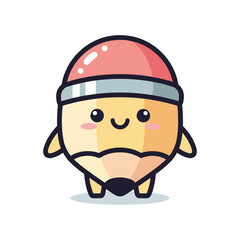 Obraz premium Cute Cartoon Character Wearing Helmet Illustration