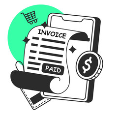 digital invoice  illustration for application design and ecommerce website design needs