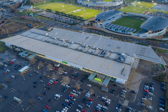 Aerial image of The Asda Eastlands Supercentre: A Retail Anchor for the Etihad Campus in Manchester UK 