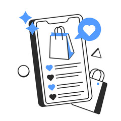 wishlist  illustration for application design and ecommerce website design needs