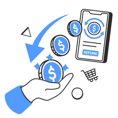 refund process  illustration for application design and ecommerce website design needs