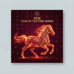 Fire horse illustration representing the Year of the Fire Horse 2026  