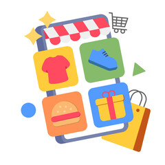 ecommerce product  illustration for application design and ecommerce website design needs