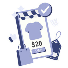 pay for product  illustration for application design and ecommerce website design needs