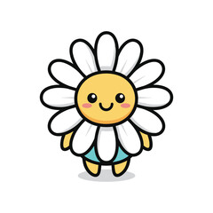 Cute Cartoon Daisy Character Illustration