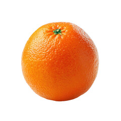 Vibrant Orange Fruit with Green Stem Isolated on Transparent Background