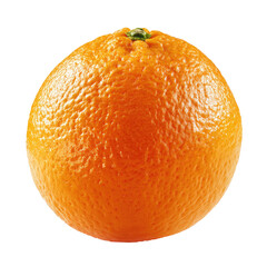Vibrant Orange Fruit with Green Stem Isolated on Transparent Background