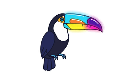 Obraz premium Colorful Toucan Bird Illustration on a White Background
