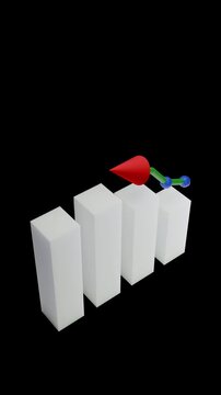 Financial Success Upward Trend Bar Graph - Transparent Background