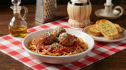 Classic Spaghetti and Meatballs with Garlic Bread | Italian-American Comfort Food | Family Dinner Food