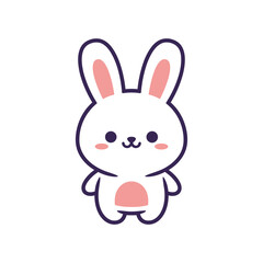 Obraz premium Adorable Cartoon Bunny Vector Illustration