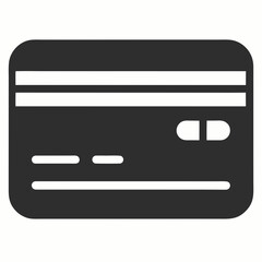 Credit card icon.  silhouette style